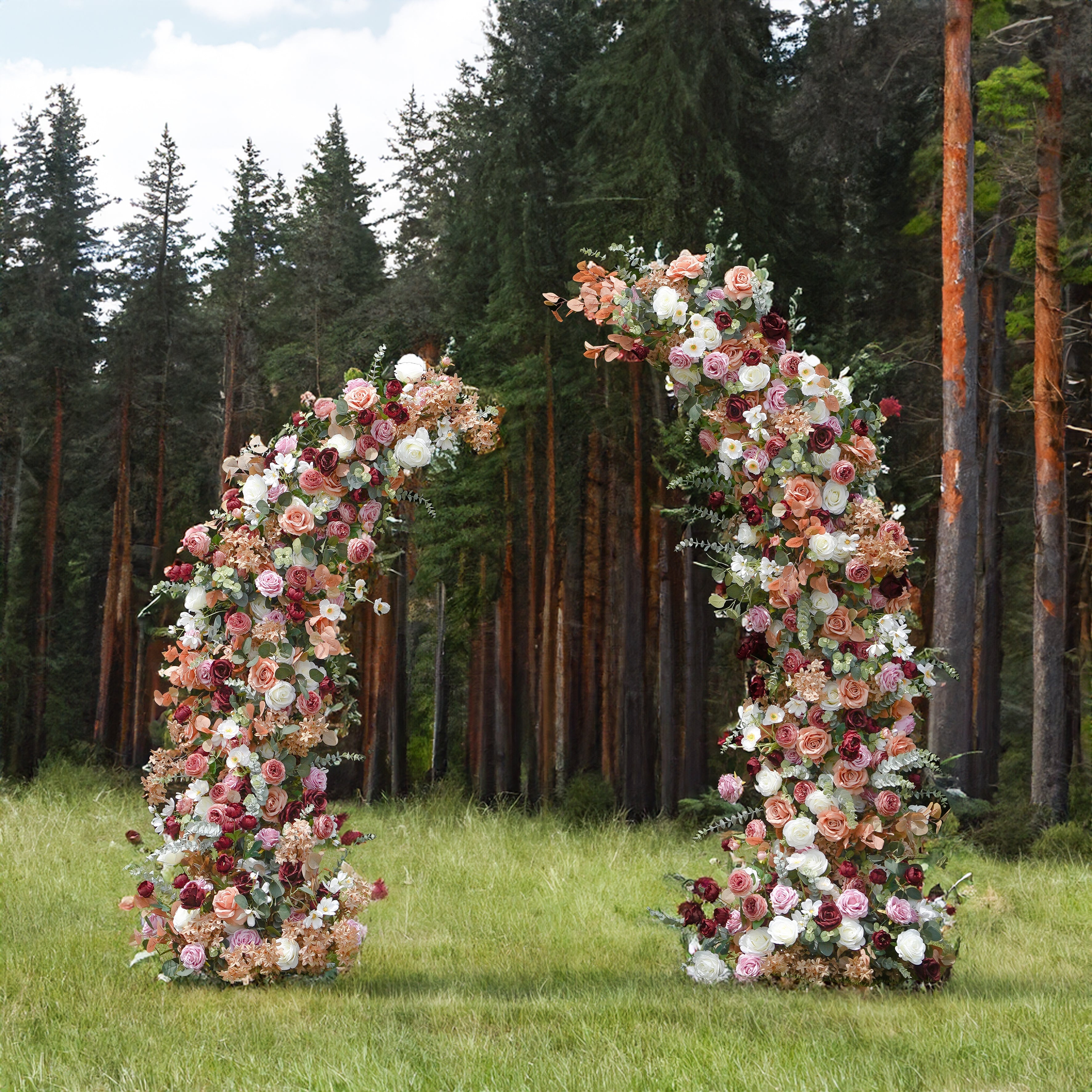 A001 Dusty Rose Article Flower Arch Wedding Backdrop