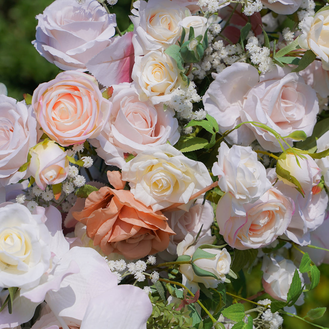 A002 White Pink Rose Article Flower Arch For Wedding