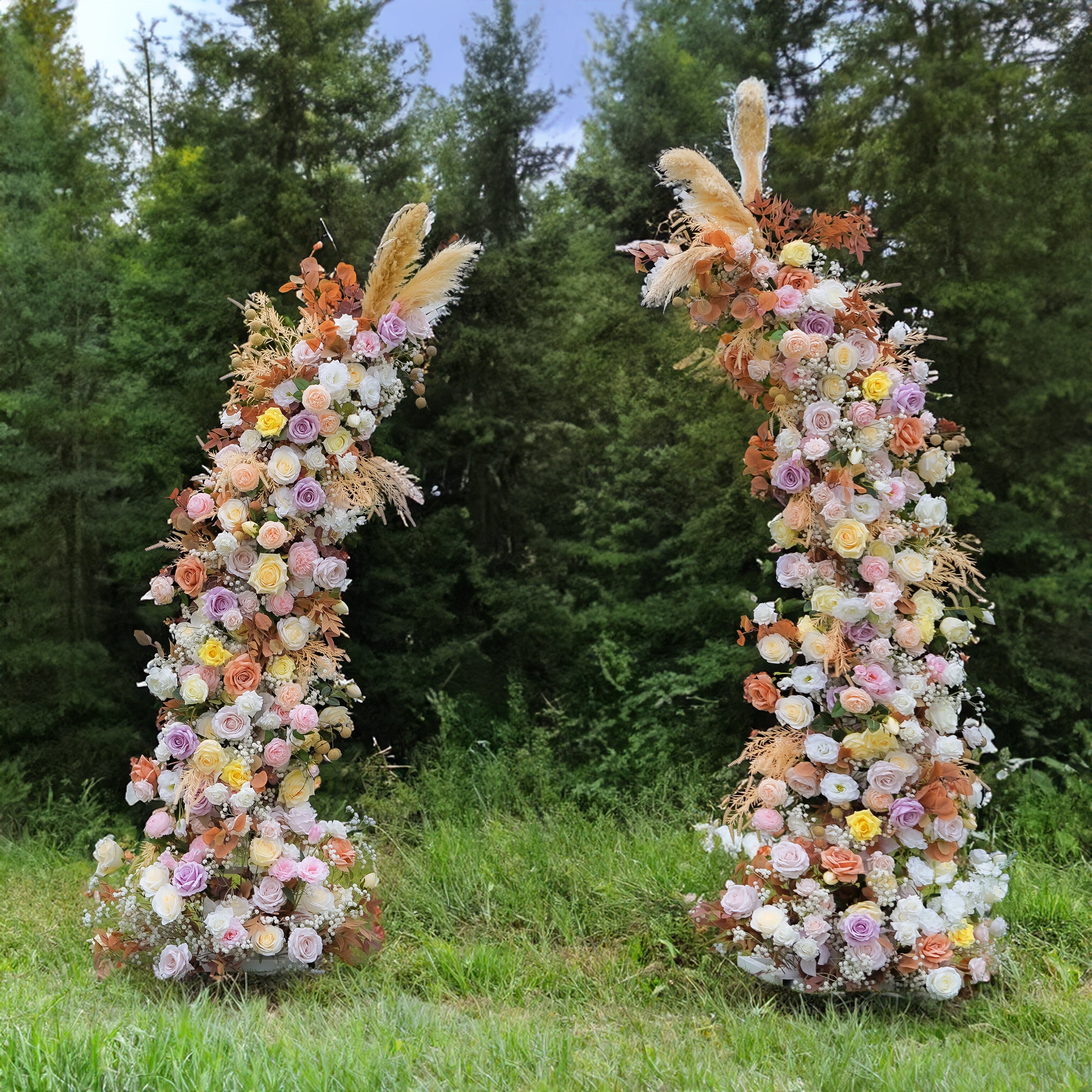 A003 Dusty Flower Arch Wedding Party Background