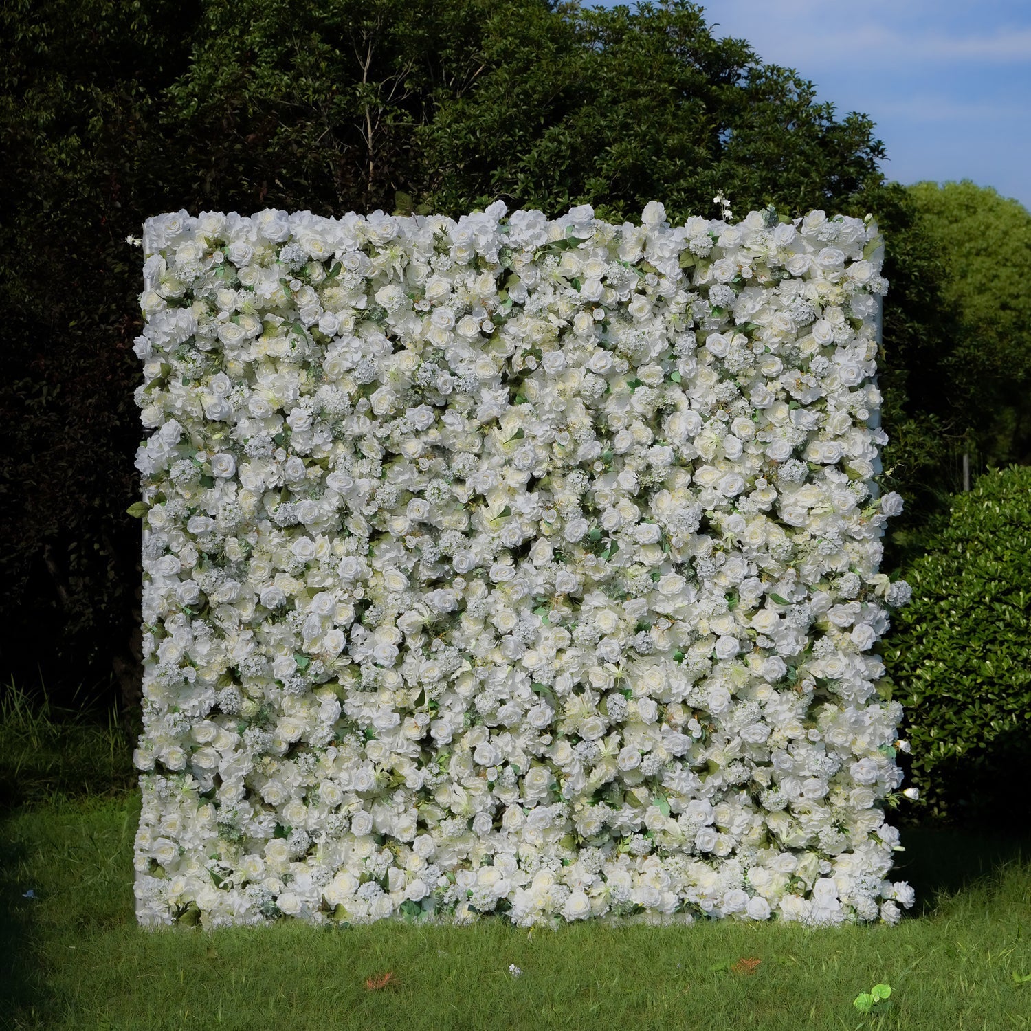 W056 White Artificial Flower Wall For Wedding  Events Backdrop