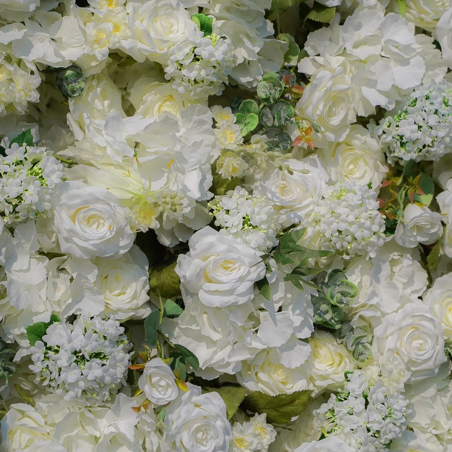 W056 White Artificial Flower Wall For Wedding  Events Backdrop