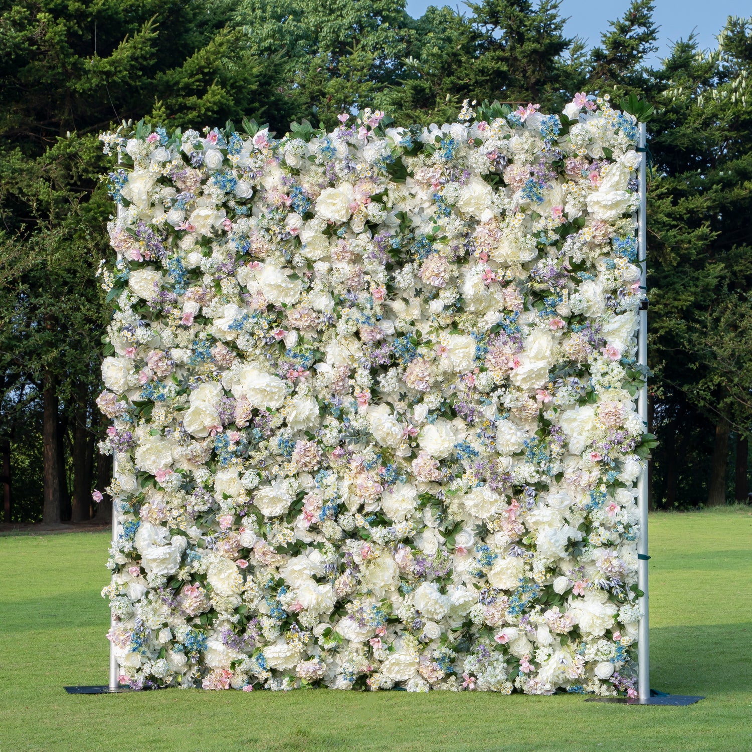 W057 Pink Blue Flowers Artificial Flower wall For Wedding Reception