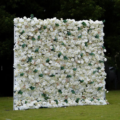 W059 White Rose Artificial Flower wall Party Wedding Backdrop Decor