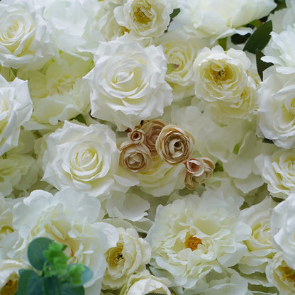 W059 White Rose Artificial Flower wall Party Wedding Backdrop Decor