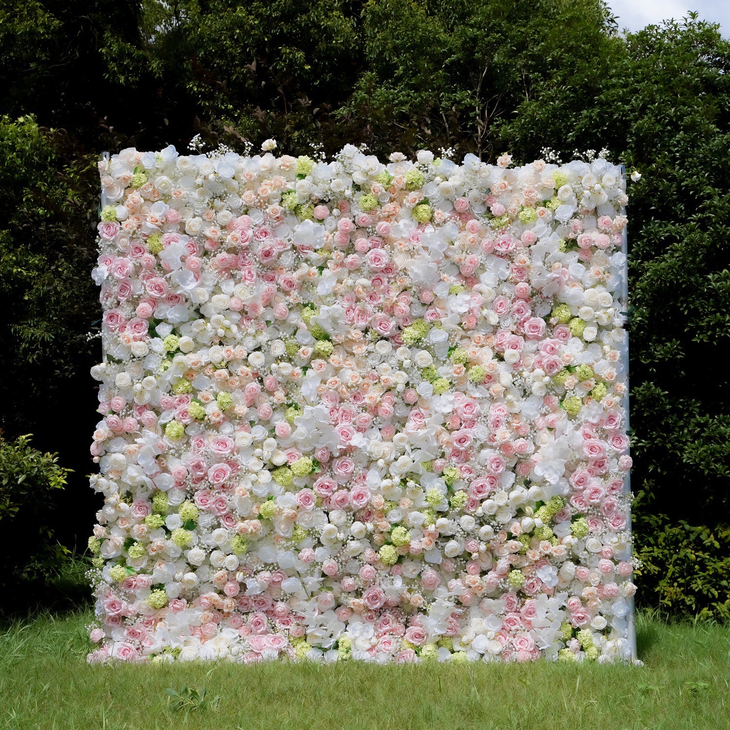 W065 Pink Rose White Phalaenopsis Artificial Flower wall Wedding Party Backdrop