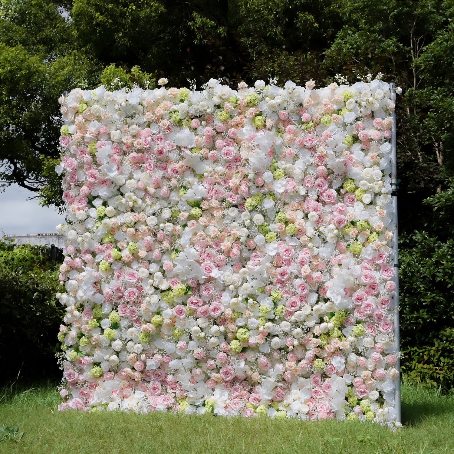 W065 Pink Rose White Phalaenopsis Artificial Flower wall Wedding Party Backdrop