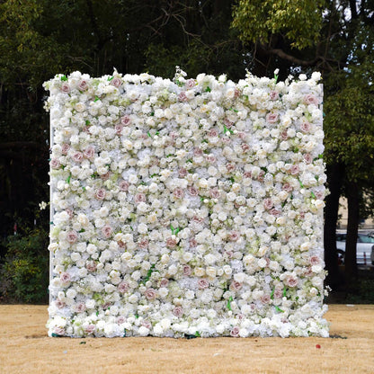 W069 White Pink Rose Artificial Flower wall Wedding Party Backdrop