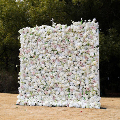 W069 White Pink Rose Artificial Flower wall Wedding Party Backdrop