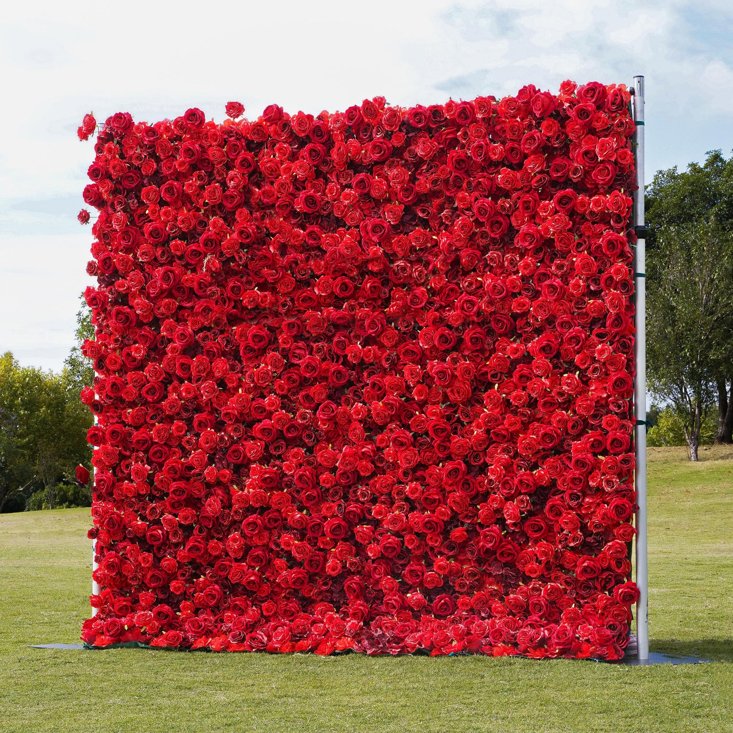 W013 Red Rose Wedding Artificial Flower Wall Backdrop