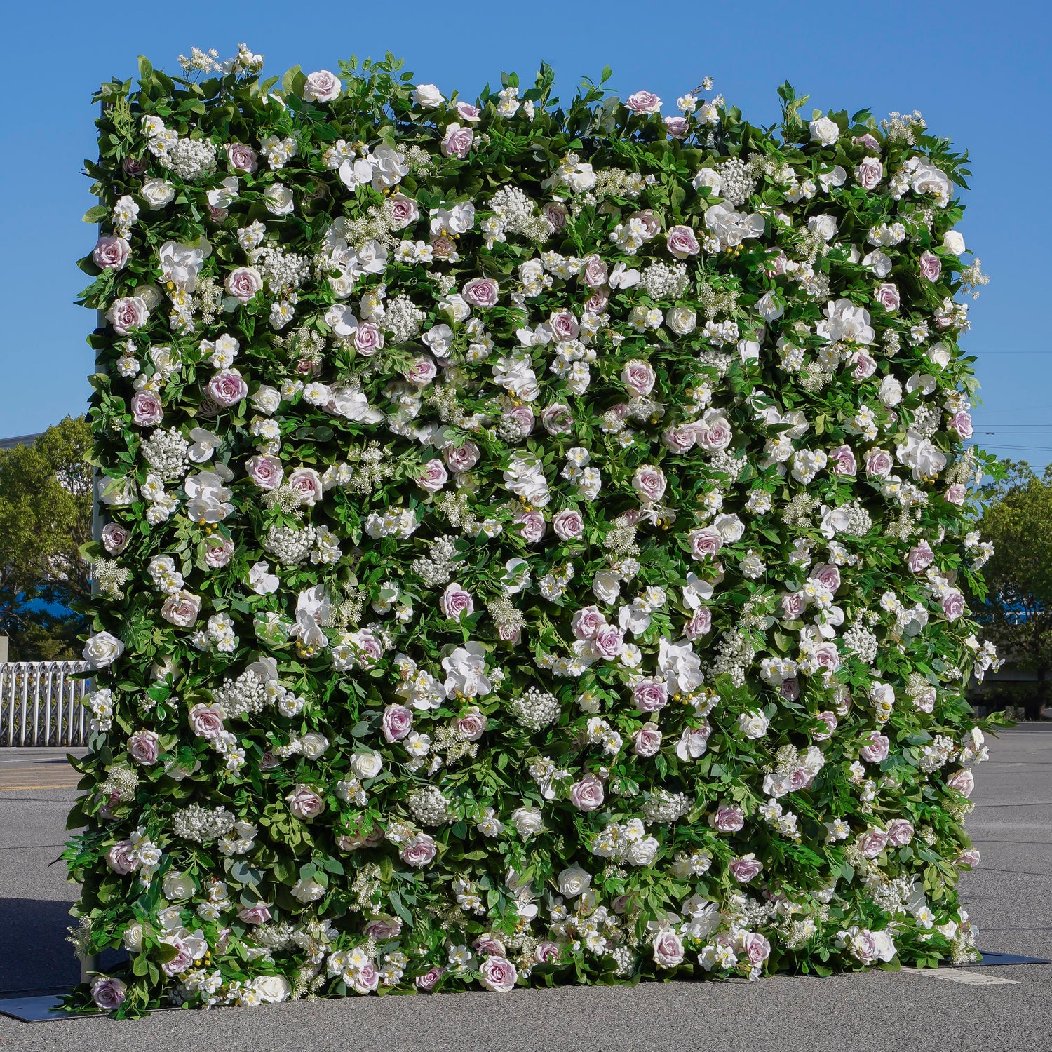 W039 Green Purple Wedding Artificial Flower Wall Party Backdrop