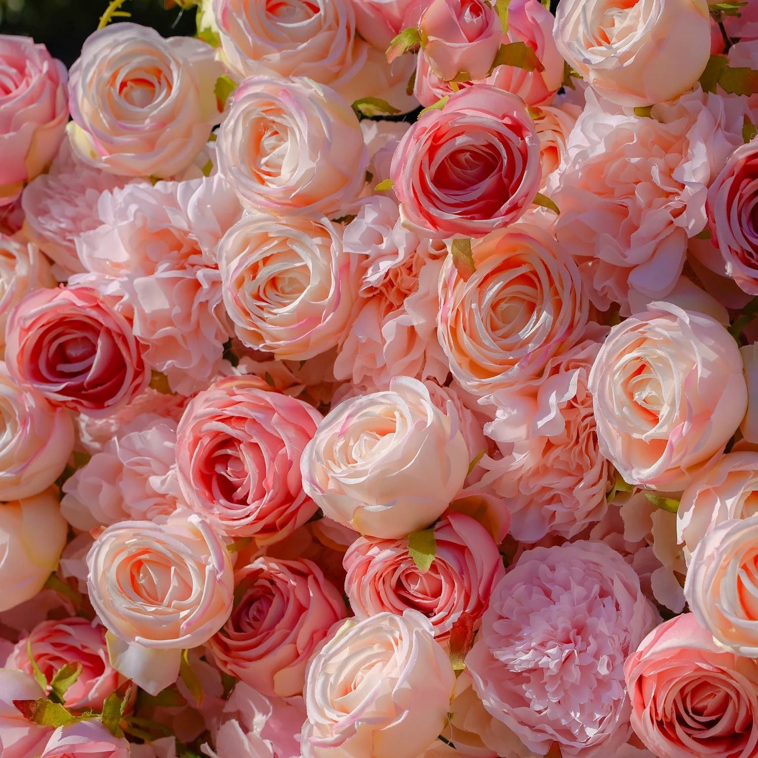 W046 Pink Rose Artificial Flower Wall For Wedding Party Backdrop