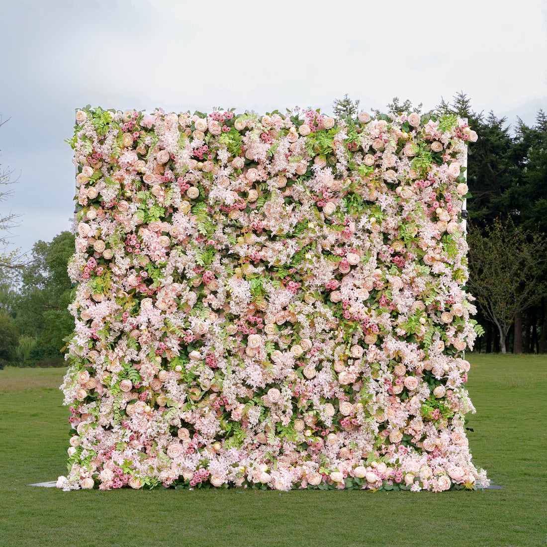 W051 Pink Artificial Flower wall Backdrop For Wedding  Party