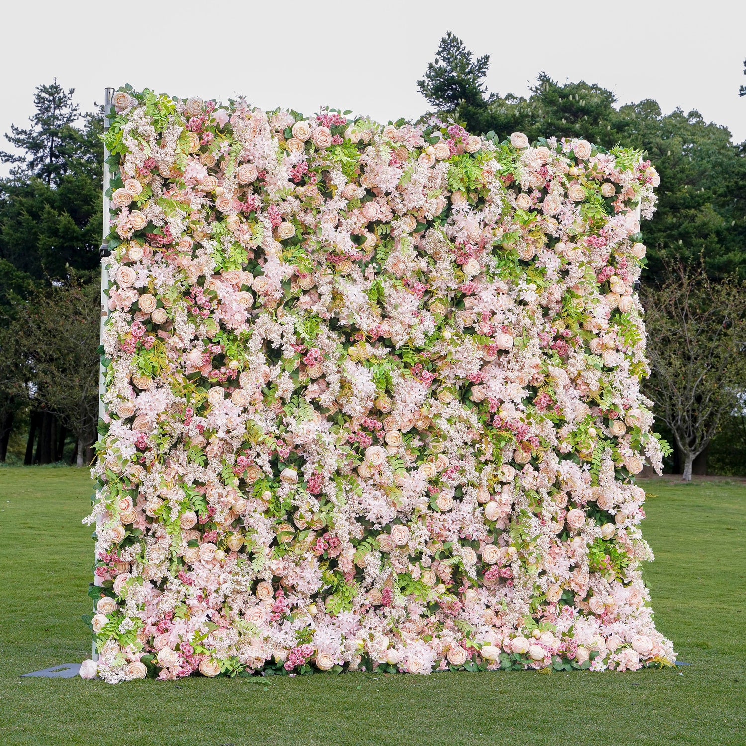 W051 Pink Artificial Flower wall Backdrop For Wedding  Party