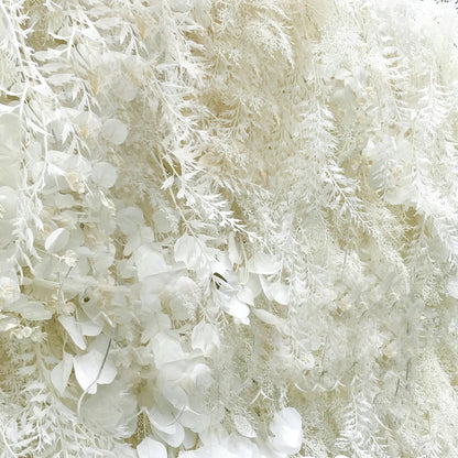 W036 White Leaf Wedding Party Artificial Flower Backdrop Wall